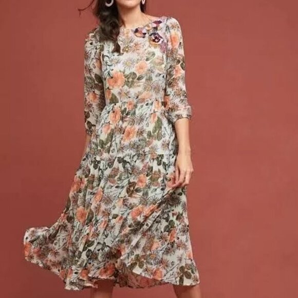 Anthropologie Meadow Rue Espalier dress Size M - Picture 1 of 16